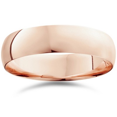 Pompeii3 6mm Dome High Polished Wedding Band 10k Rose Gold
