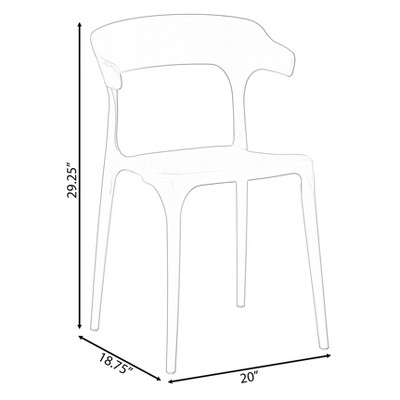 Mid-Century Modern Yellow Polypropylene Outdoor Dining Chair