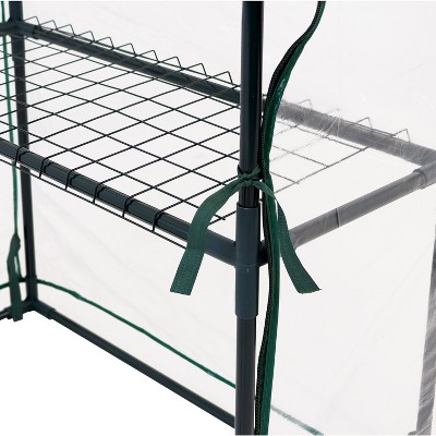 Clear PVC Outdoor Walk-In Greenhouse with 4 Shelves