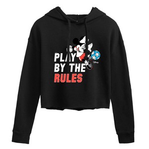 Women's - Disney - Play By The Rules Soccer Cropped Graphic Hoodie - 1 of 3