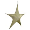 Northlight Tinsel Foldable Glitter Christmas Star Outdoor Decoration - 51" - Gold - 3 of 4