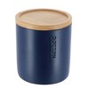 Evideco French Home Goods Sleek Cotton Pad Holder - Polyresin Bathroom Storage Container with Bamboo Lid - 2 of 4