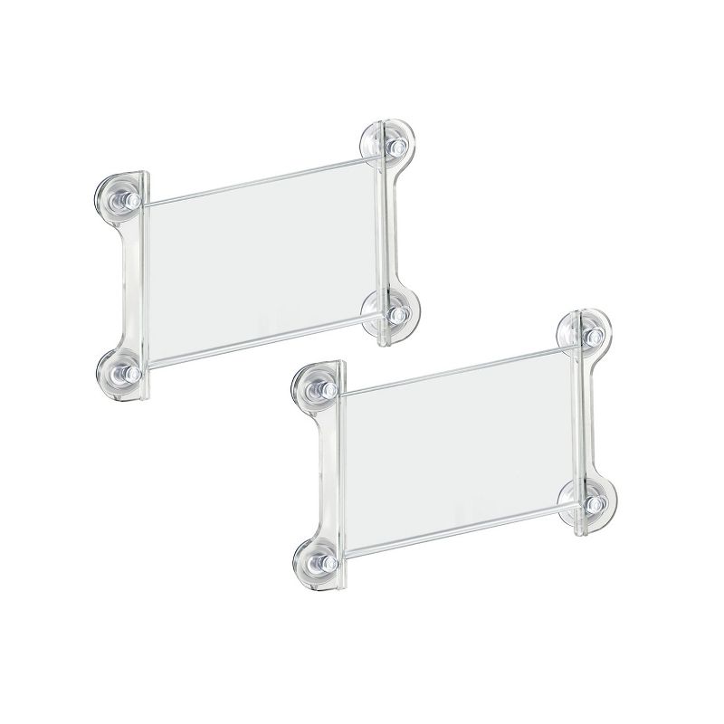 Azar Displays Clear Acrylic Window/Door Sign Holder Frame with Suction Cups 8.5''W x 5.5''H, 2-Pack, 2 of 10