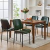 Mid Century Dining Chairs Set of 2 PU Leather Upholstered,Retro Walnut Bentwood Design with Adjustable Metal Legs–The Pop Home - 2 of 4