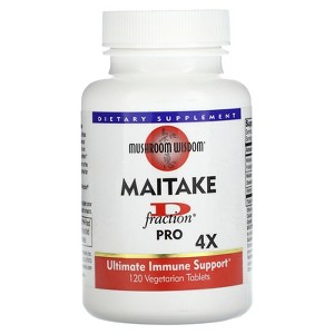 Mushroom Wisdom Maitake D-Fraction, Pro 4X, 120 Vegetarian Tablets - 1 of 4