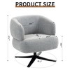 JUJABU Linen 360° Swivel Leisure Chair with Curved Integrated Armrest/Backrest for Balcony, Study & Living Room - 3 of 4