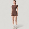 Anna-Kaci Active Women's Fitted Short Sleeve Top and High Waist Shorts 2-Piece Active Set - 4 of 4