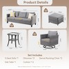 XIZZI Modular Outdoor Swivel Sectional Sofa Set, UV-Resistant Modular Lounge Set w/ Swivel Chairs, Side Table & Optional 3-Seat Sofa, Ottoman, Firepit - 2 of 4