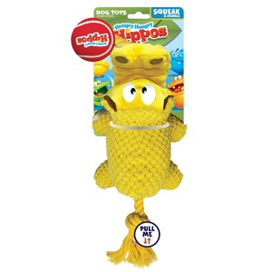 Hasbro Hungry Hungry Hippos Squeak and Tug Plush with Tennis Dog Toys - Yellow/Red - 1 of 4