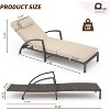 Outdoor Chaise Lounge Set of 2, PE Rattan Wicker Patio Lounge Chair w/ 5-Level Backrest, Cushion, Armrest and Wheels, for Garden, Pool, Beach - 2 of 4