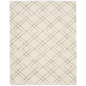 Nourison Dreamy Shag Geometric Machine Woven Indoor Area Rug Ivory - 1 of 4