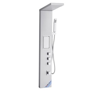 VEVOR Shower Panel Tower System with Rainfall Shower Head, 53 in Brushed Stainless Steel Shower Column, 3-Function Faucet, Silver - 1 of 4