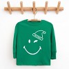 SmileyWorld Santa Hat Outline - Toddler Long Sleeve Graphic Tee and Youth Long Sleeve Graphic T-Shirt - 2 of 3