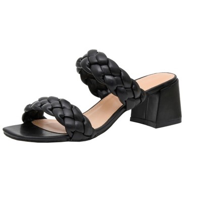 CUSHIONAIRE Women's Onyx braided Heel Sandal +Memory Foam, Wide Widths Available