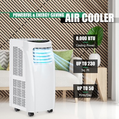 White Portable Air Conditioner with Remote and Sleep Mode