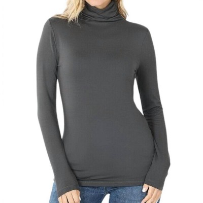 Women's Luxe Rayon Turtleneck Top - ZENANA
