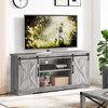 Garvee TV Stand for 65" Television, Modern Farmhouse Sliding Barn Door TV Stand, Entertainment Center TV Console, Grey - 2 of 4