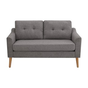 Serta Brighton Loveseat Ottoman Chaise Charcoal: Mid-Century Modern 2-Piece Sectional with Tufted Cushions - 1 of 4