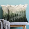 Christmas Pillow Covers 18x18 Inch Set of 2 Green Misty Forest Decorative - 3 of 4