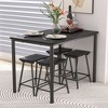VECELO 5 Piece Dining Table & Chairs Set for 4, Kitchen Furniture MDF Board and Rectangular Metal Frame, Space-Saving, Black/Brown - 4 of 4