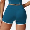 Anna-Kaci Active Active Women's High Waist Biker Shorts with Contrast Piping and Seamless Stretch Fabric - 3 of 4