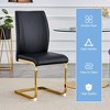 Akoasm 8-pieces Modern Dining Chair Study Chair With Arched Metal Gold Leg-Black - 3 of 4