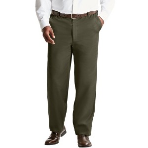 KingSize Classic Fit Wrinkle-Free Expandable Waist Plain Front