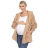 Maternity Plush Hooded Cardigan with Pockets - 2 of 4