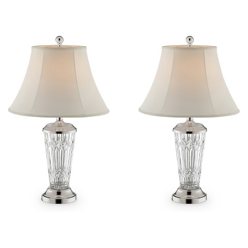 Vienna Full Spectrum Rolland Traditional Table Lamps 30 Tall Set of 2  Antique Brass Crystal Off White Drum Shade for Bedroom Living Room  Nightstand