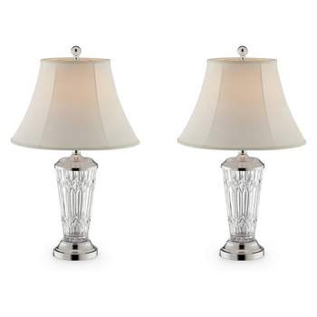 26.5" Traditional Glass Table Lamp Set of 2 (Includes CFL Light Bulb) Silver - Ore International