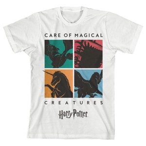 Harry Potter Care of Magical Creatures Boys' White Short-Sleeve T-shirt Toddler Boy to Youth Boy - 1 of 1