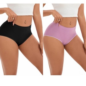 INSPIRE CHIC 2 Pcs Women's Tummy Control High-Waisted Briefs Butt Lifter Full-Coverage Underwear - 1 of 4