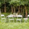 FONTOI Folding Chairs Set of 6, Padded Folding Chairs with Leg Protectors, Stackable Chairs for Home Weddings Restaurants, White, 18"*31"*18.1" - 3 of 4