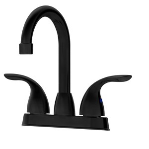 Gulches Matt Black 2-Handle Bathroom Sink Faucet, 12.06" with 360° Swivel Spout - 1 of 4