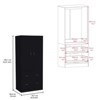 SEVOBAL Armoires with Double Doors 2 Drawers and Hanging Rod for Stylish Bedroom and Closet Storage, Black, 30.9"*19"*70.9" - 4 of 4