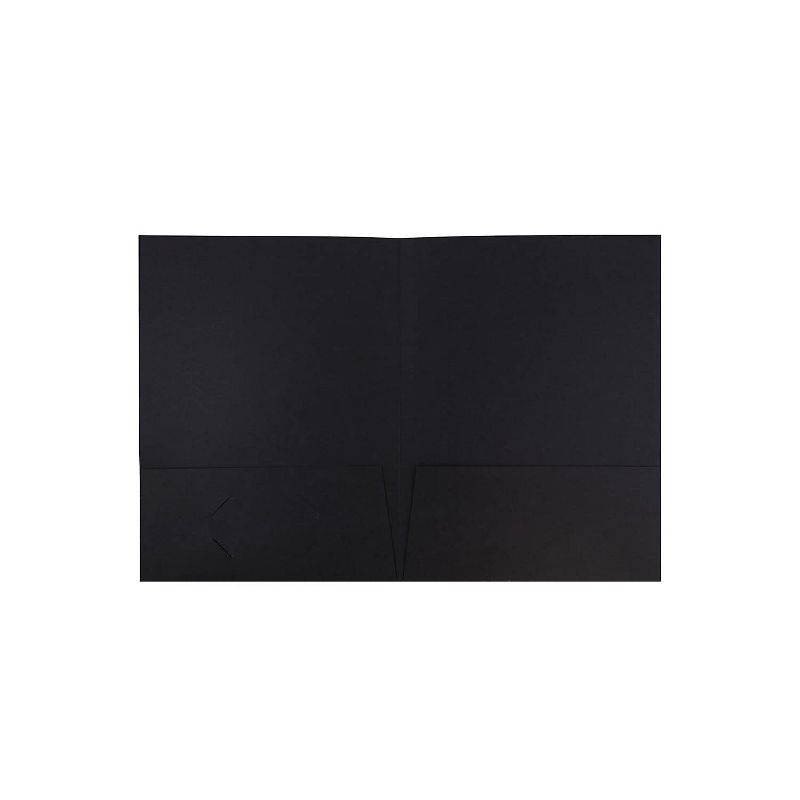 JAM Paper Linen 2-Pocket Portfolio Folder Black 6/Pack (99594d) , 2 of 7