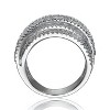 Guili Sterling Silver Ring with 14k Gold or White Plating and Cubic Zirconia in a Crossover Design in Sizes 6, 7, and 8– Luxurious, Elegant Look - 2 of 2