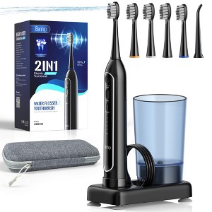 Teendow 2-in-1 Electric Toothbrush & Water Flosser Combo, Rechargeable Oral Care System with 3 Brush Modes, 5 Flossing Speeds, IPX7,Fast Charging - 1 of 4