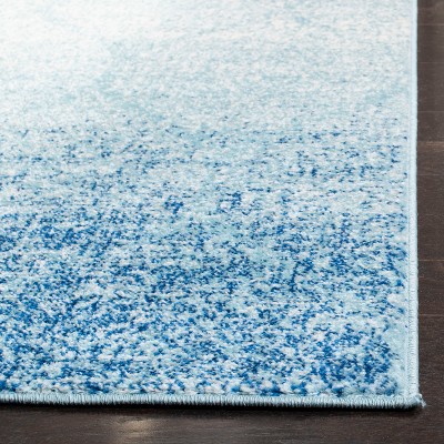 Madison Blue and Turquoise Synthetic Area Rug
