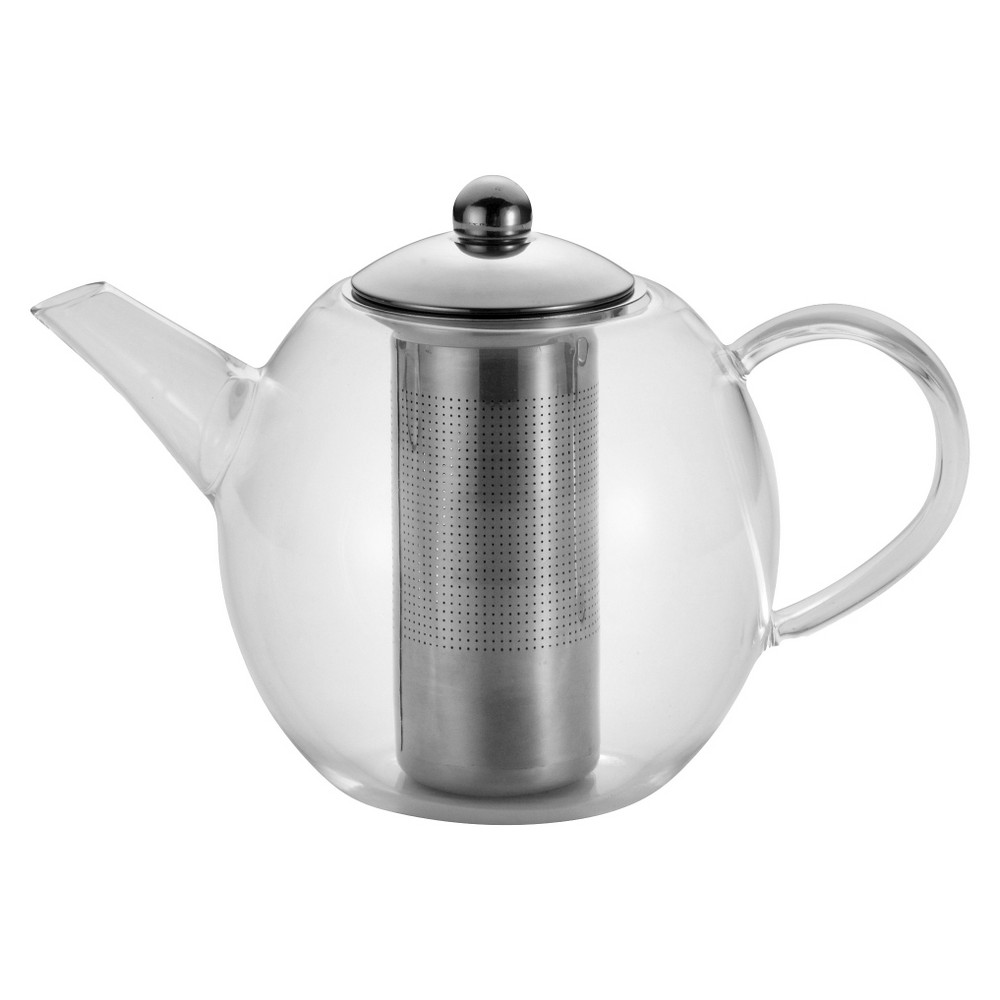 Bonjour Round Glass Teapot with Flavor Lock Infuser (34 oz)