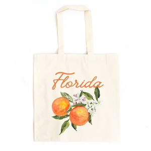 City Creek Prints Florida Flower Colorful Canvas Tote Bag - 15x16 - Natural - 1 of 2