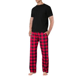 SLEEPHERO Men’s Pajama Set 2 Piece PJ with Crew Neck Tee and Pants - 1 of 4