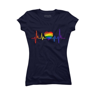 Adult Design By Humans Pride Heartbeat Heart Love By KangThien T-Shirt