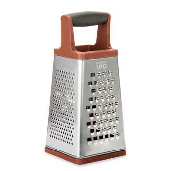 Box Cheese Grater w 2 Attachable Storage Containers- 4-Sided Stainless  Steel Slicer and Shredder- 2 Hoppers for Cheeses, Vegetables, Leafy Greens  