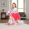 Mshliw Plush Rocking Horse Ride-On Toy, Toddler Animal Rocker with Saddle, Wooden Base, Realistic Sounds, Gift for Kids 3+, Halloween gift - 2 of 4