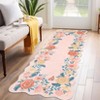 Vintage Floral Scalloped Area Rug Machine Washable Rug Stain Resistant Easy Cleaning Carpet Non Slip Soft Low Pile Folding Floor Cover For Home - 4 of 4