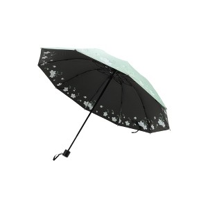 Unique Bargains Umbrella Manual 10-rib Swaying Flowers Sun Protection Vinyl Impact Cloth 43.31"x25.98" 1 Pcs - 1 of 4