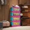 Racxily Side Wide Folding Storage Cabinet, Collapsible Storage Bins with Magnetic Door, Plastic Storage Cabinet with Wheels - 2 of 4