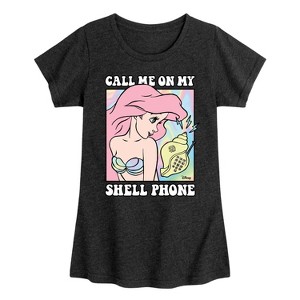 Girls' - Disney - Call Me On My Shell Phone Fitted Short Sleeve Graphic T-Shirt - 1 of 4