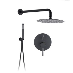 Rainworth Wall Mounted Round Shower Combo Set with 10" Rain Shower head and Handheld Shower Head Set with Pressure Balancing Valve - 1 of 4